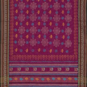 Hand block printed cotton saree