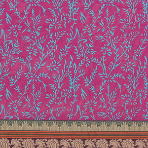 Hand block printed cotton saree