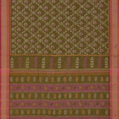 Hand block printed cotton saree
