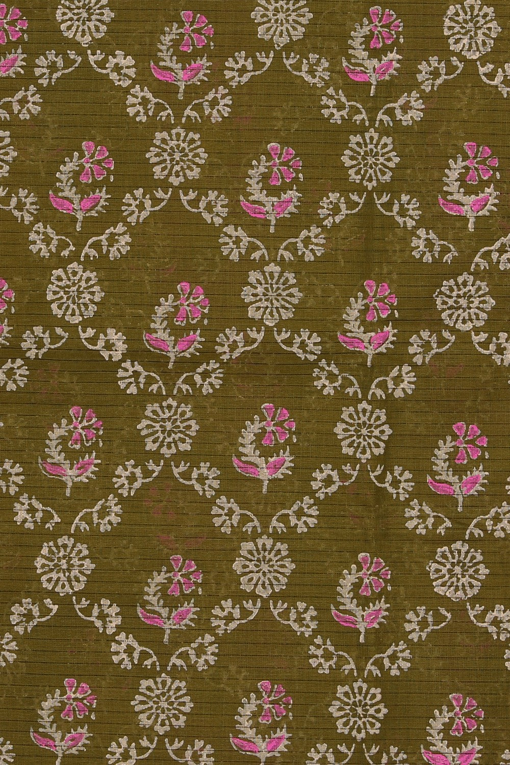 Hand block printed cotton saree