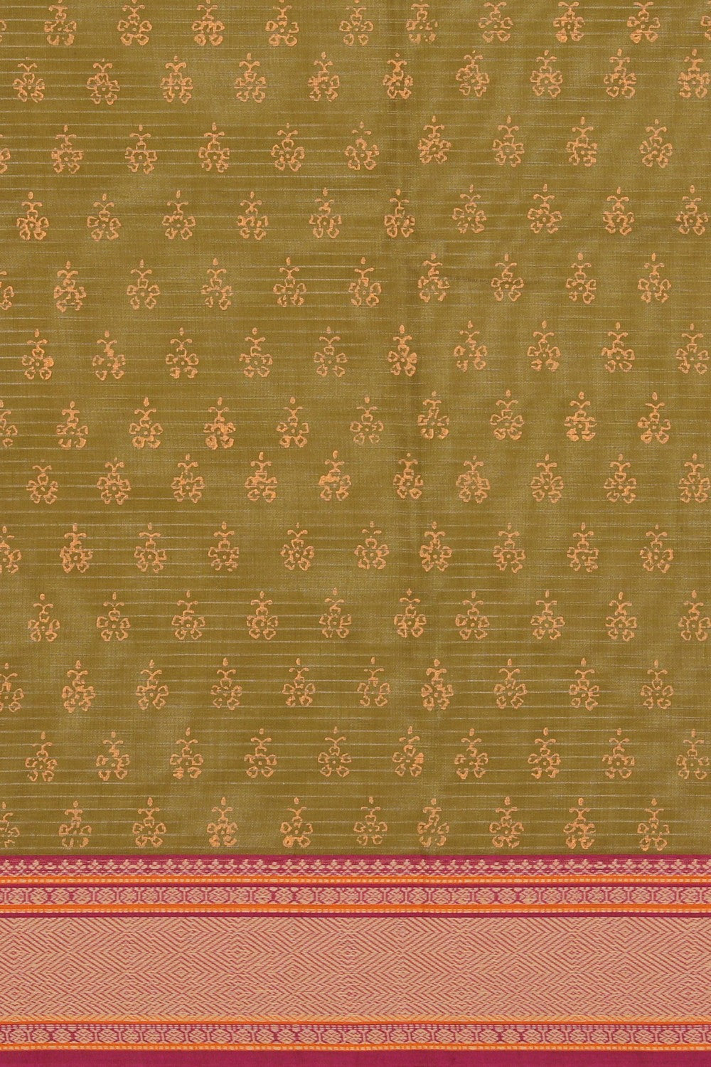 Hand block printed cotton saree