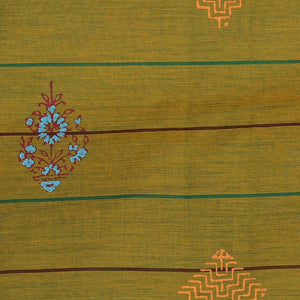 Hand block printed cotton saree