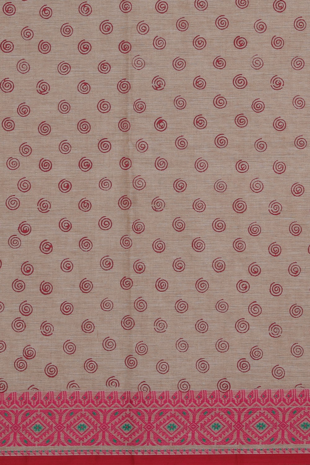 Hand block printed cotton saree