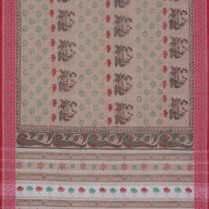 Hand block printed cotton saree
