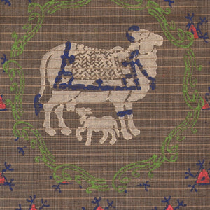 Hand block printed cotton saree