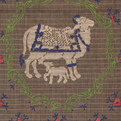 Hand block printed cotton saree