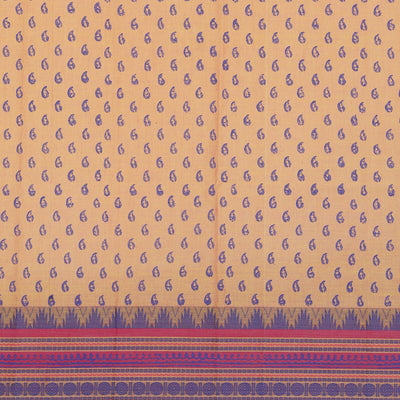 Hand block printed cotton saree