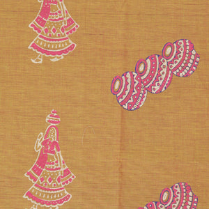 Hand block printed cotton saree