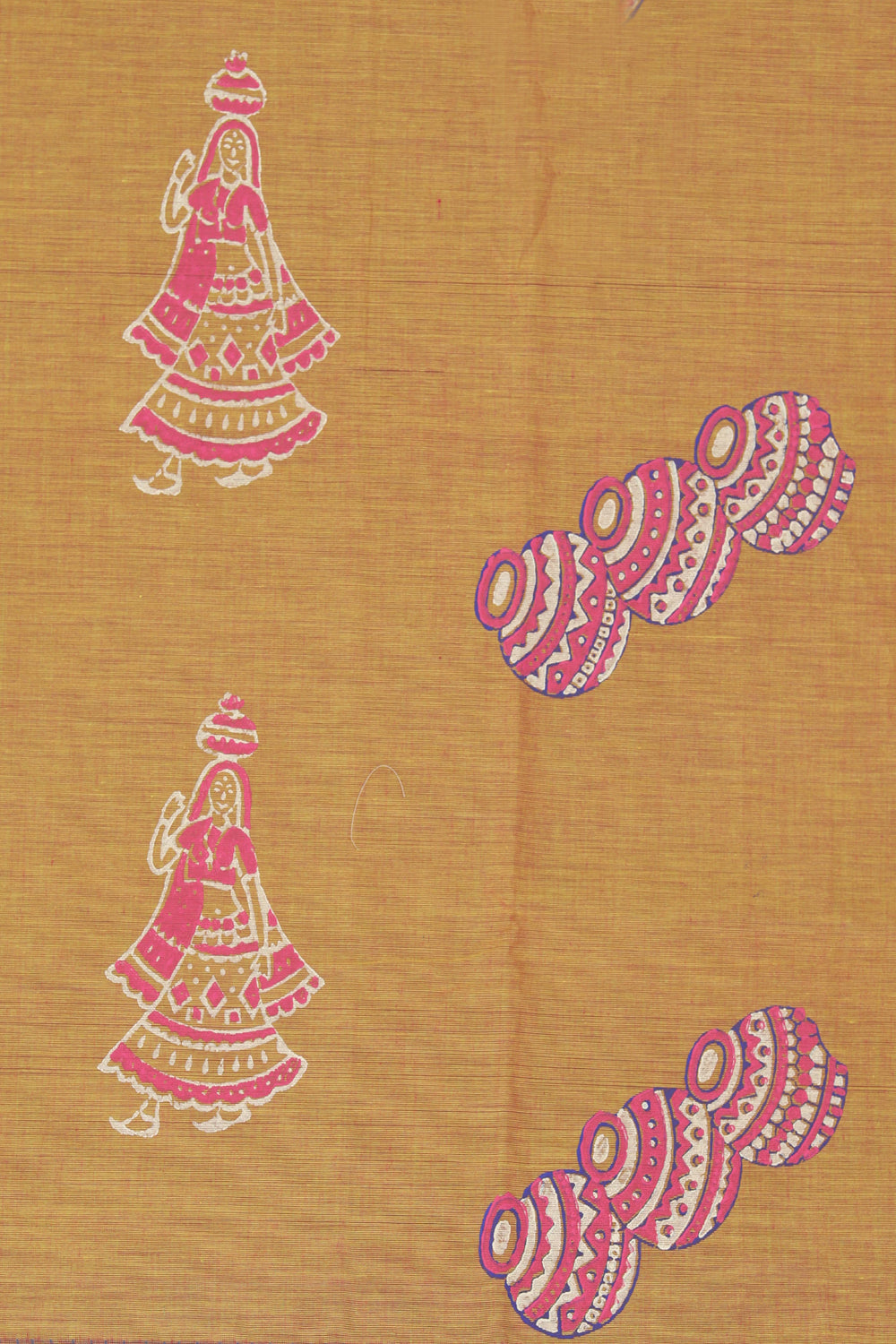 Hand block printed cotton saree