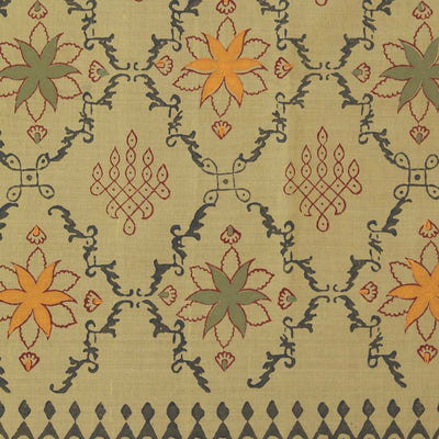 Hand block printed cotton saree
