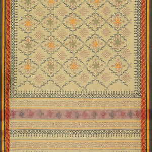 Hand block printed cotton saree