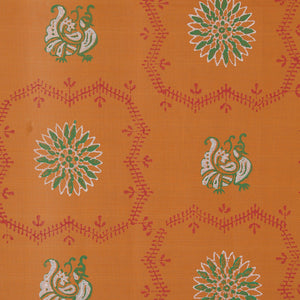 Hand block printed cotton saree