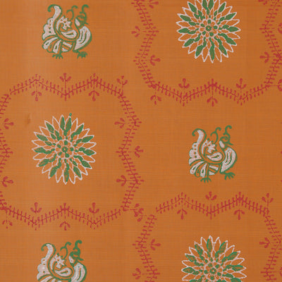 Hand block printed cotton saree