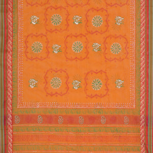 Hand block printed cotton saree
