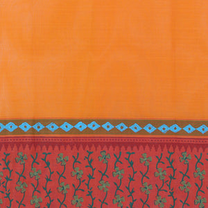 Hand block printed cotton saree