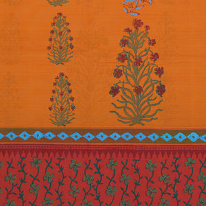 Hand block printed cotton saree