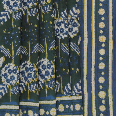 Indigo Bagru Cotton saree