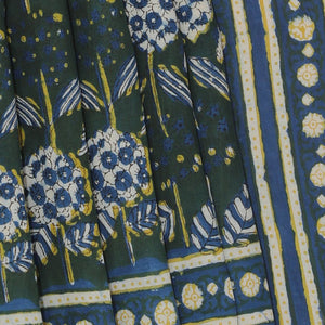 Indigo Bagru Cotton saree