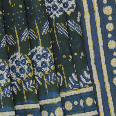 Indigo Bagru Cotton saree