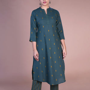 Dark teal kurti and pants set