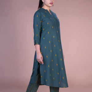 Dark teal kurti and pants set
