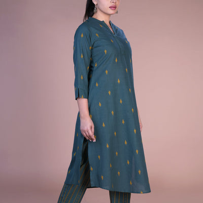 Dark teal kurti and pants set