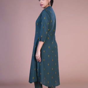 Dark teal kurti and pants set