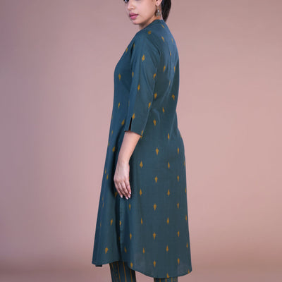 Dark teal kurti and pants set