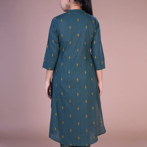 Dark teal kurti and pants set
