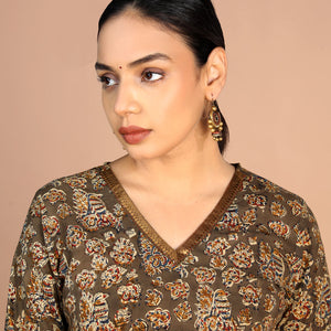 Cotton Kalamkari handblock printed Sharara suit set