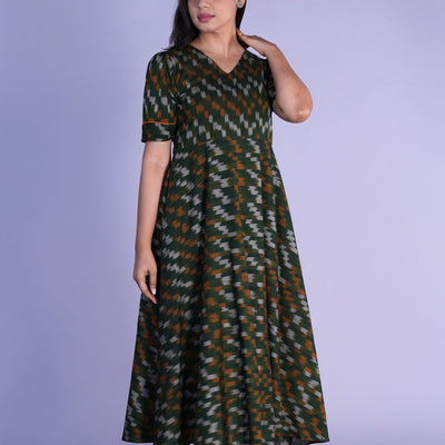 Handwoven cotton Pochampally Ikat dress