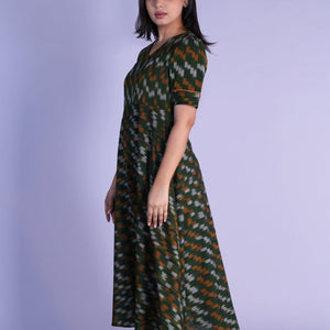 Handwoven cotton Pochampally Ikat dress