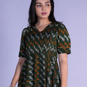 Handwoven cotton Pochampally Ikat dress