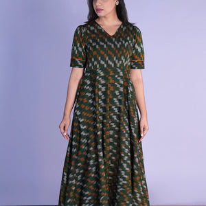 Handwoven cotton Pochampally Ikat dress