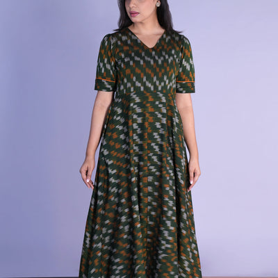 Handwoven cotton Pochampally Ikat dress