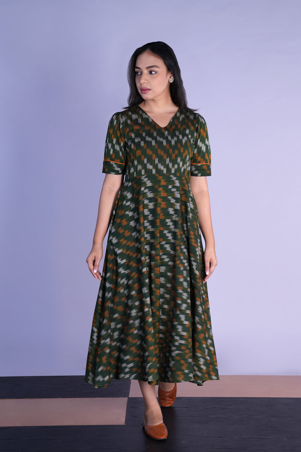 Handwoven cotton Pochampally Ikat dress