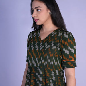 Handwoven cotton Pochampally Ikat dress
