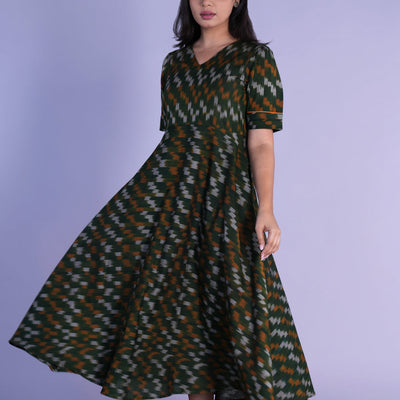 Handwoven cotton Pochampally Ikat dress