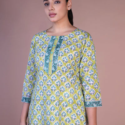 Handblock printed cotton kurti