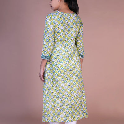 Handblock printed cotton kurti
