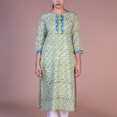 Handblock printed cotton kurti
