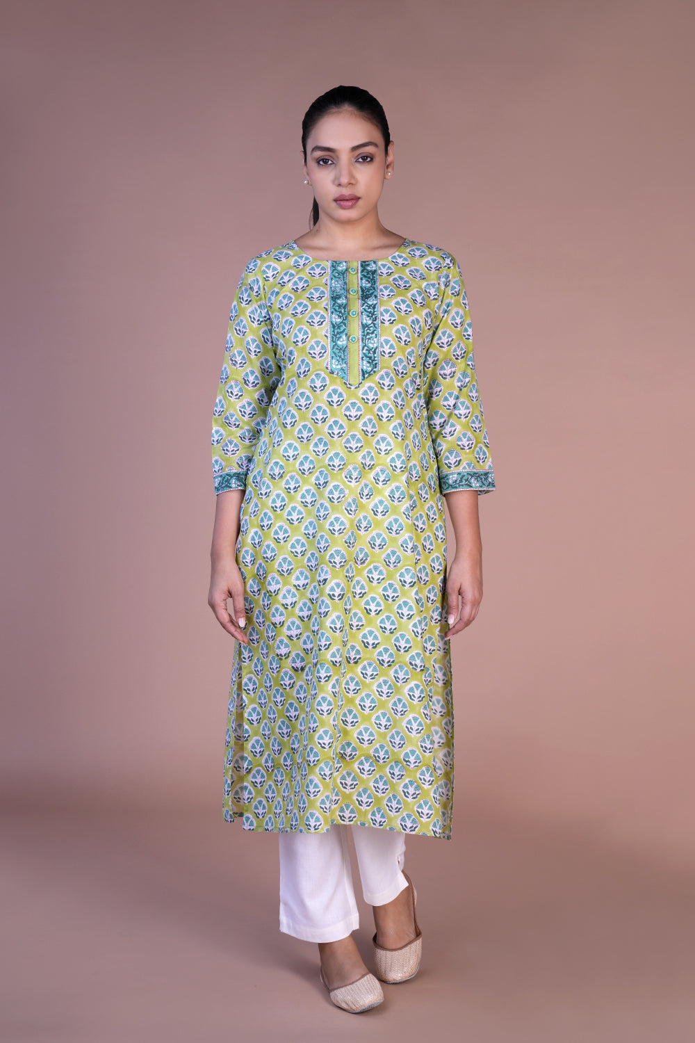 Handblock printed cotton kurti