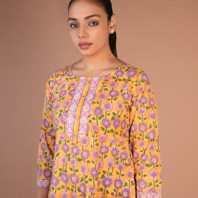 Handblock printed cotton kurti