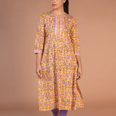 Handblock printed cotton kurti