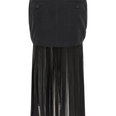 Dolce & Gabbana Twill And Chiffon Skirt