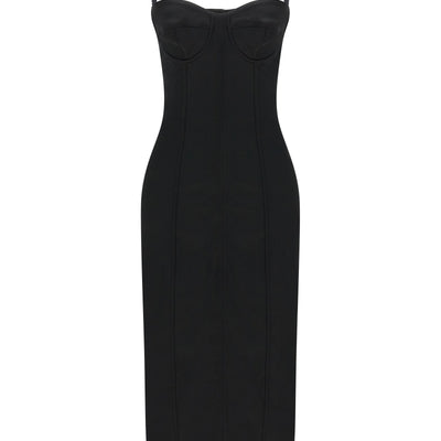 Dolce & Gabbana Black Sicily Bra Corset Dress