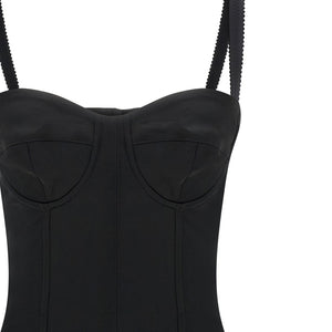 Dolce & Gabbana Black Sicily Bra Corset Dress
