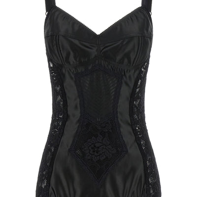 Dolce & Gabbana Satin And Lace Corsetry Bodysuit