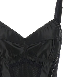 Dolce & Gabbana Satin And Lace Corsetry Bodysuit