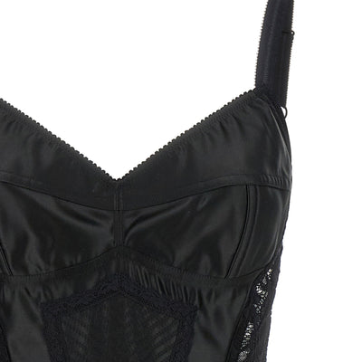 Dolce & Gabbana Satin And Lace Corsetry Bodysuit
